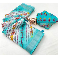 Chandhiri Cotton-Aqua blue-003