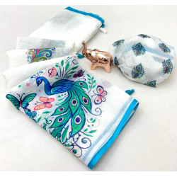 Chandhiri Cotton-White with sky-blue-004