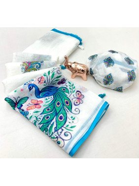 Chandhiri Cotton-White with sky-blue-004