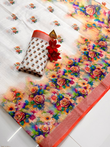 Chandhiri Cotton-Multicolor Rose-014
