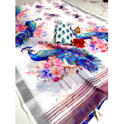 Chandhiri Cotton-white cotton peacock motifs-011