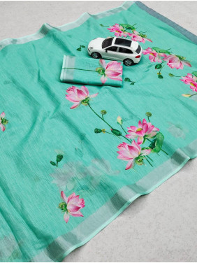 Cotton-khadhi-01-Aqua Green