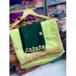 Georgett-Lime Green-002