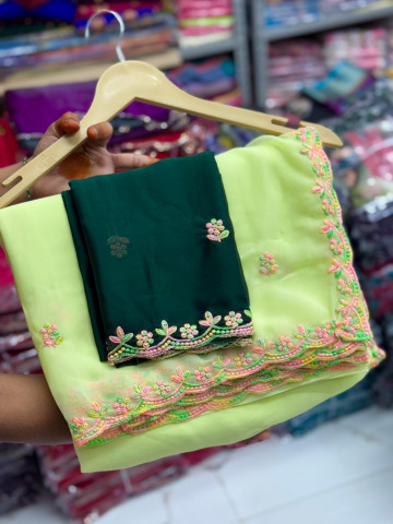 Georgett-Lime Green-002