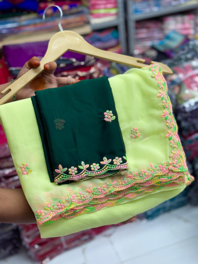 Georgett-Lime Green-002